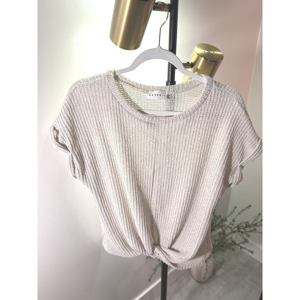 hayes sweater tee jenni kayne petite luxury easy wear basics minimalist tan L